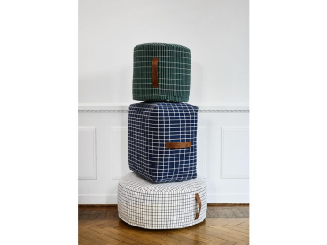 Preview: OyOy Pouf Sit on me Baumwolle, Weiss Schwarz