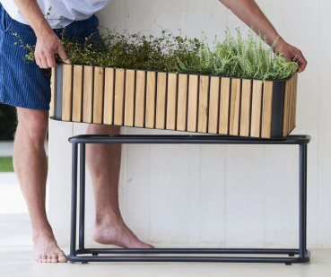 Preview: Cane-Line Pflanzengefässe inkl. Gestell, rechteckig (5706)