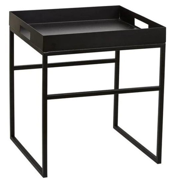 Villa Collection Beistelltisch 40 x 40 cm, Metall, Schwarz